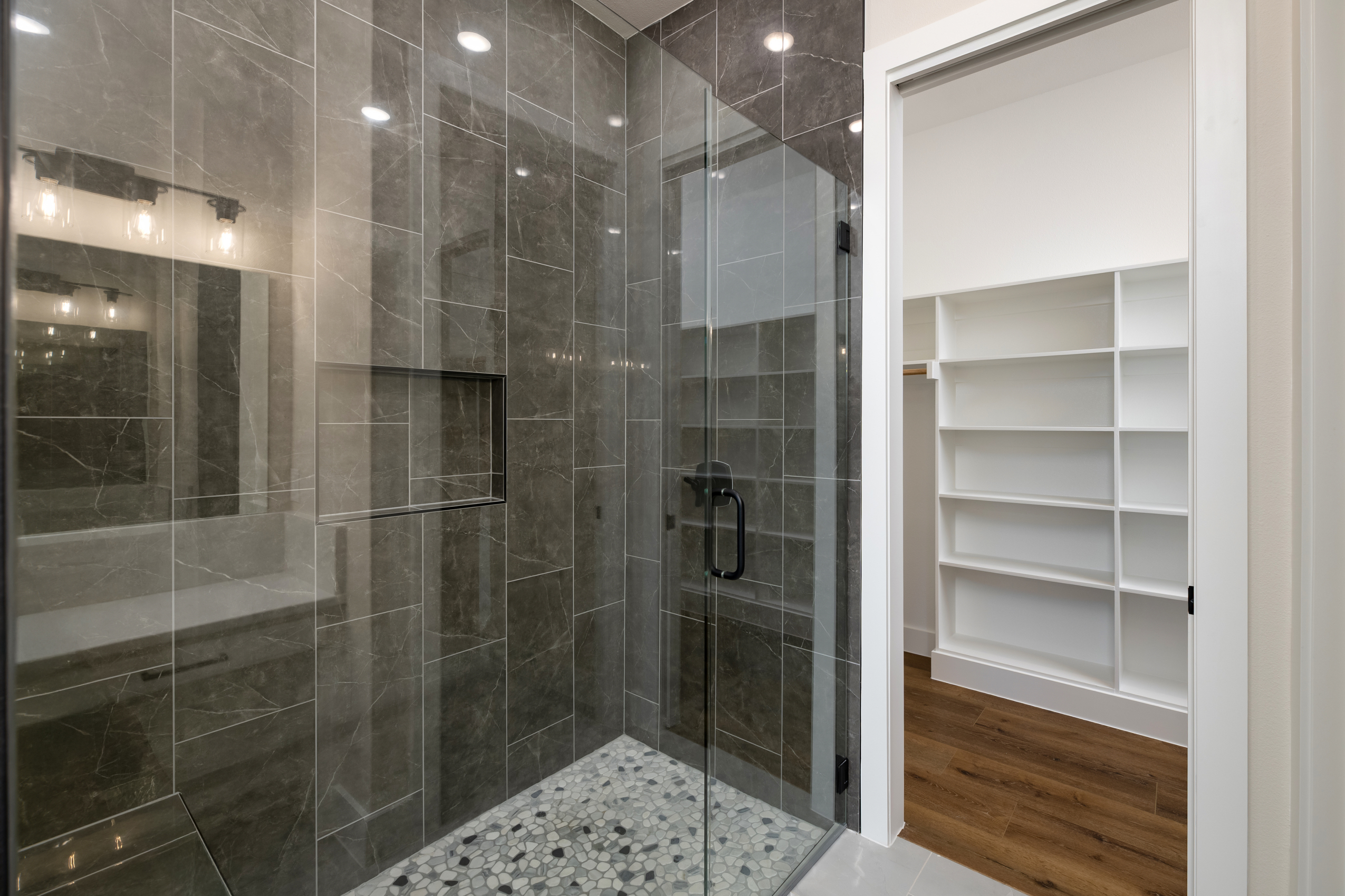 Spacious master bedroom in a custom home